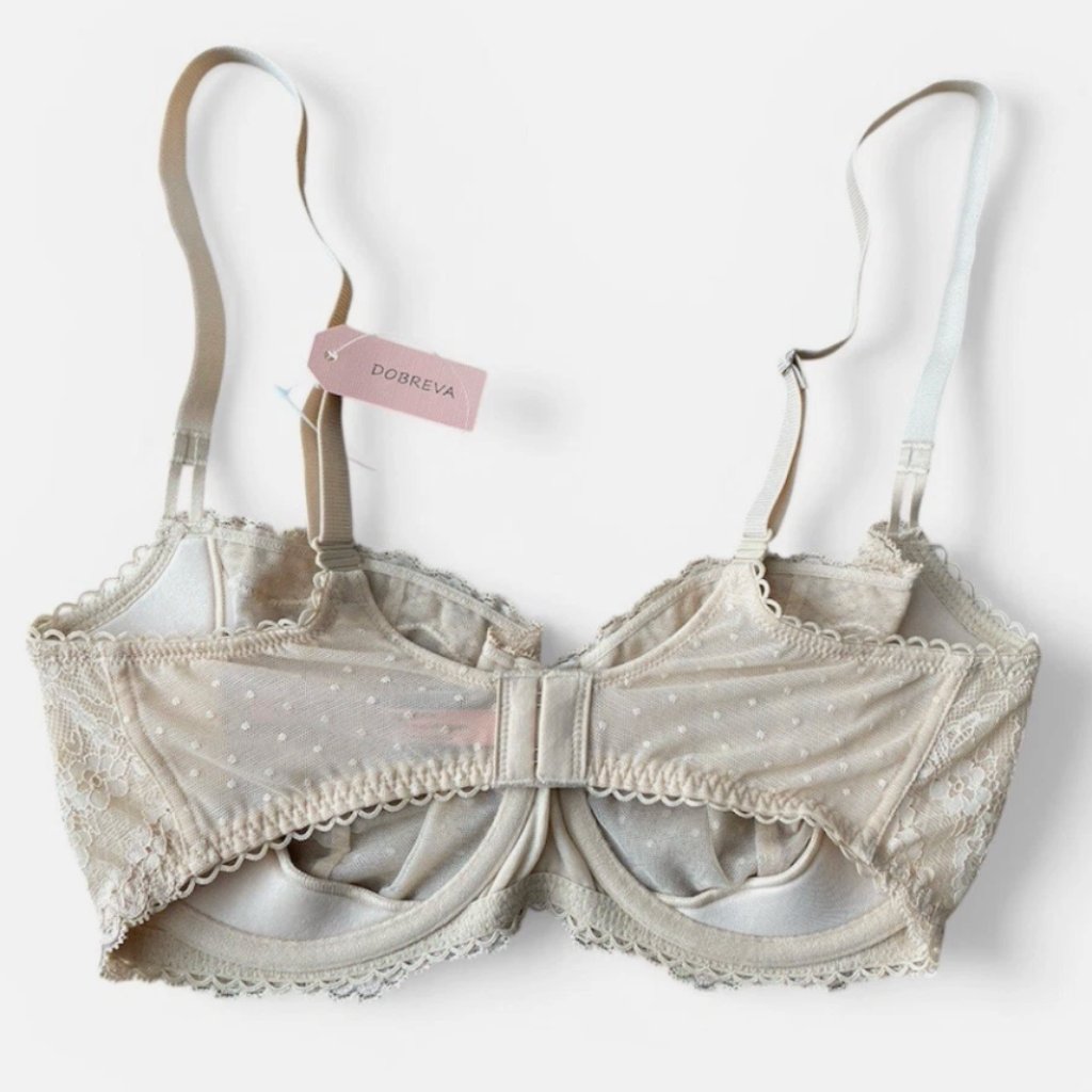 Dobreva Women's Sexy Lace Balconette Bra Beige Size 34dd Nwt — image 4 of 4